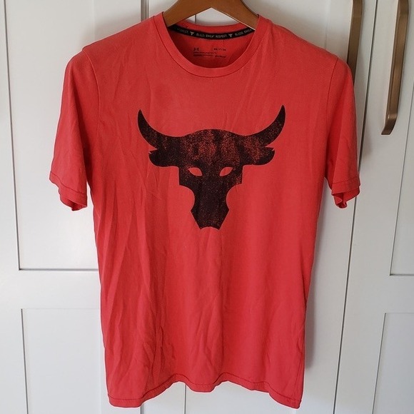 Under Armour Other - Under Armour T Shirt Mens S Red Project Rock Blood Sweat Respect Tee